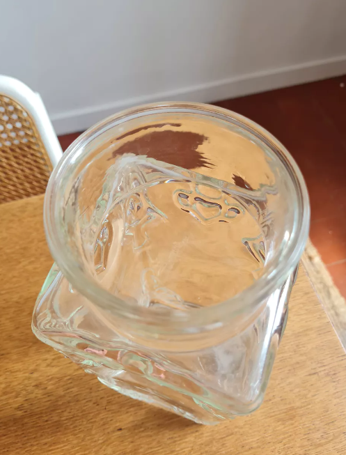 Pressed glass jar