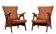 Teak Faux Leather Lounge chairs 1960s Holland