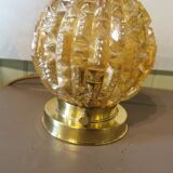 Lampe boule art déco verre et laiton