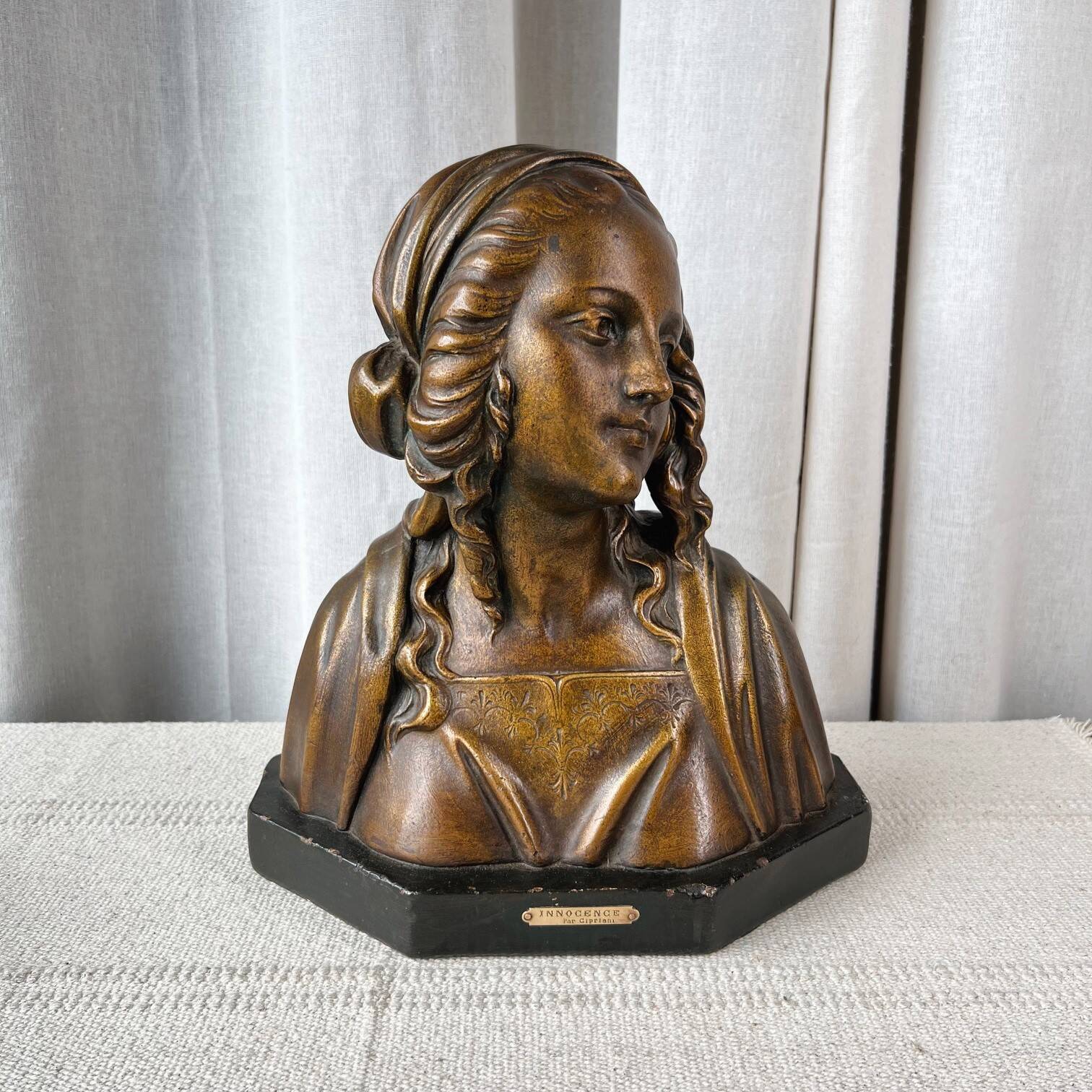 Ancient bust of a woman “INNOCENCE” by Cipriani