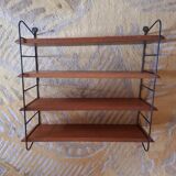 String shelves wood and metal