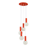 1970s Cascade Chandelier with Plastic Shades by Pokrok Zilina, Czechoslovakia