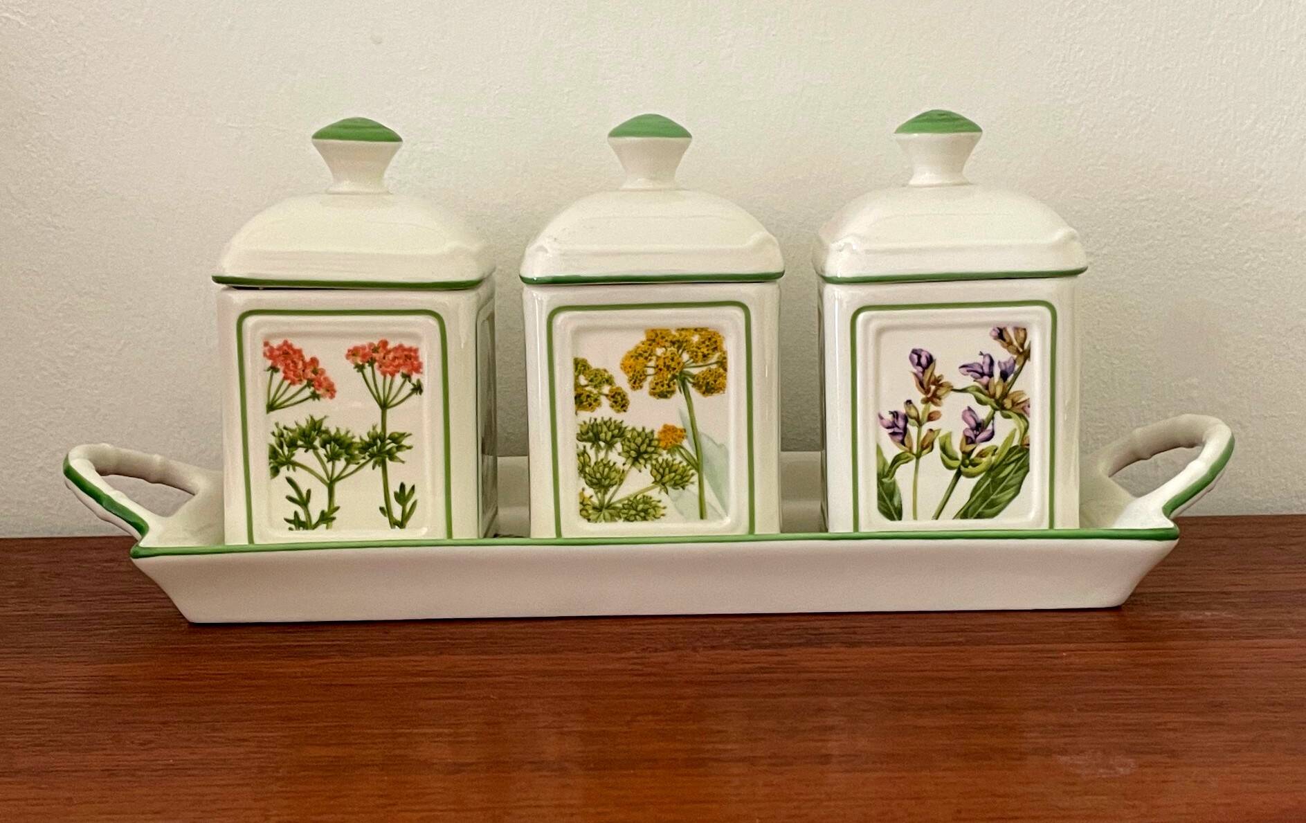Spice pots and their tray Villeroy and Boch in earthenware