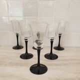 6 Octime octagonal black-footed wine glasses