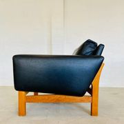 VINTAGE MID-CENTURY POUL M. VOLTHER  LEATHER AND OAK LOUNGE CHAIR 1960,s