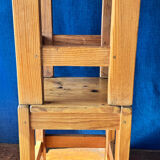 Pair of vintage larch stools, 1960s/70s