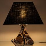 Lampe de table cubiste en céramique style Picasso espagnol Otero Regal