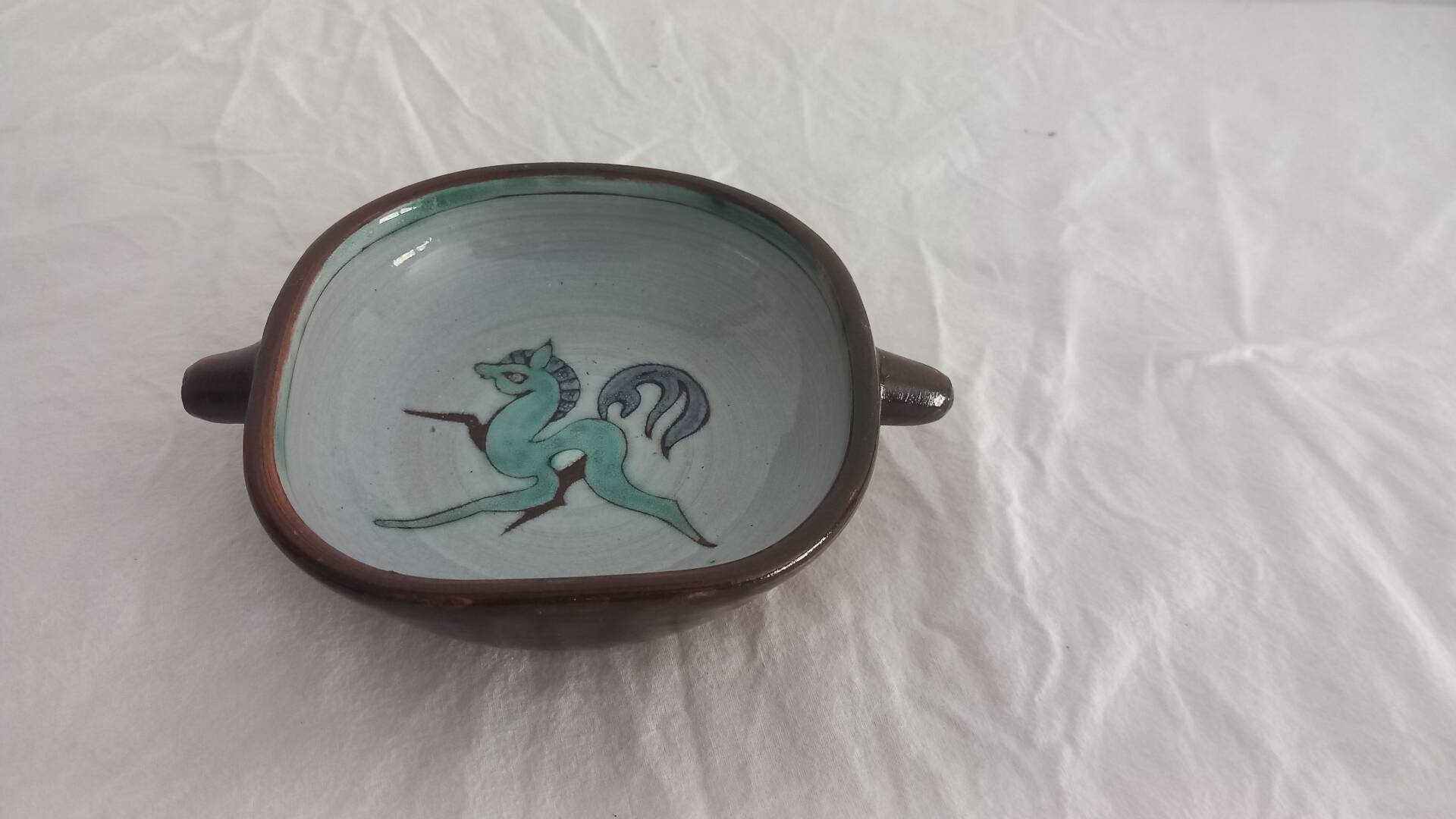 Vintage enamelled ceramic pocket vases - Horse - Netherlands 1960s