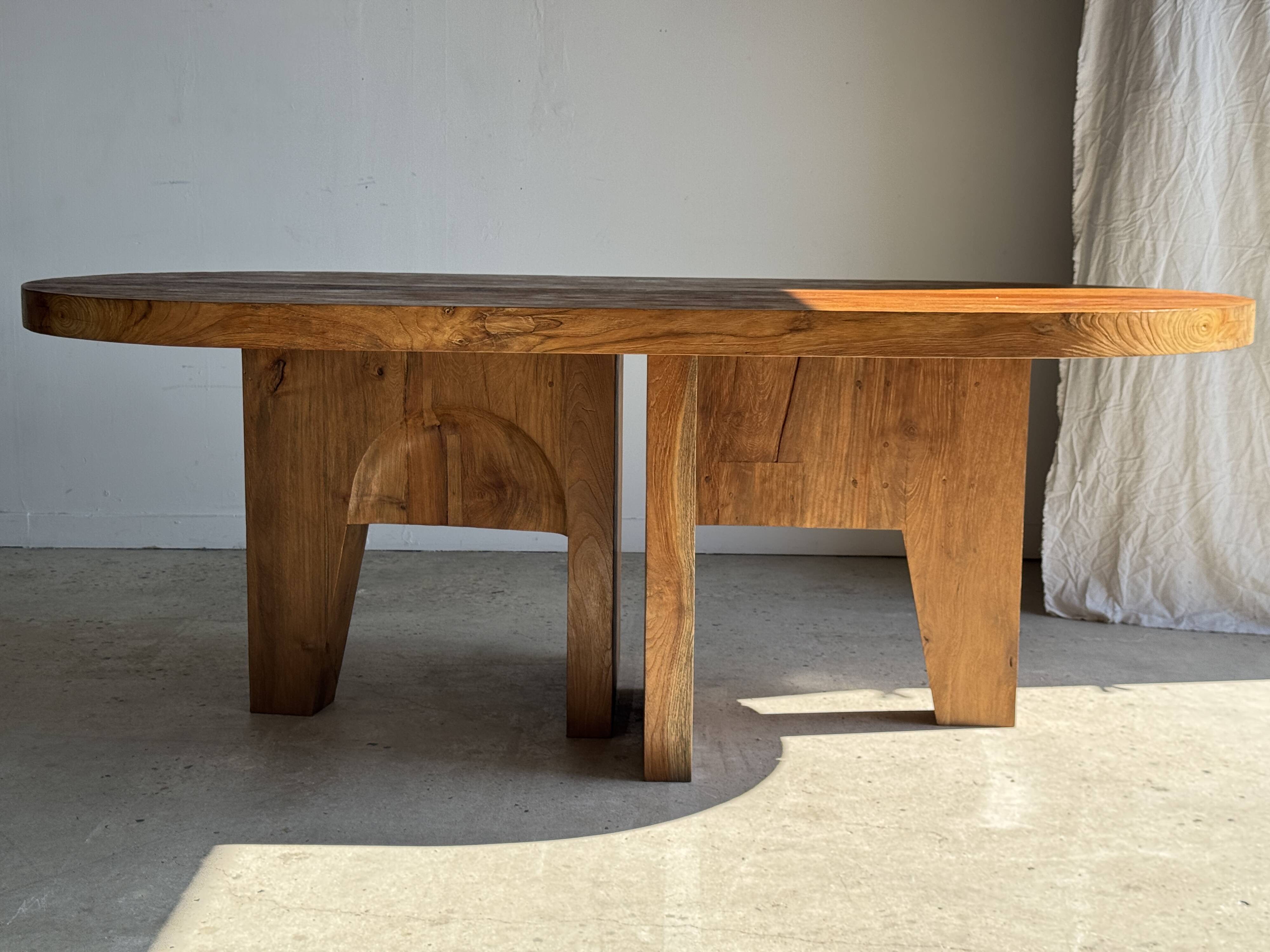 Immense solid teak table 2.10m x 1m