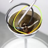 Chandelier en chrome et verre Bauhaus des années 1930, Tchécoslovaquie