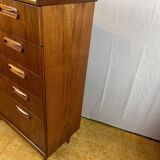 Commode haute à tiroirs rétro vintage en teck du milieu du siècle GPlan 1960
