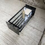 Coffee table year 80 Italian marble and glass