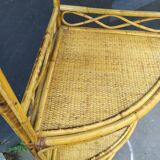 Vintage rattan corner shelf