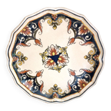 Decorative earthenware plate from Salins France, Buchy decor 25.5 cm