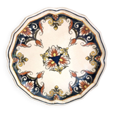 Decorative earthenware plate from Salins France, Buchy decor 25.5 cm