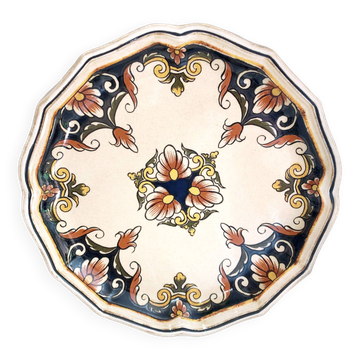 Assiette décorative faïence de Salins France  décor Buchy   25,5 cm