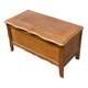 Vintage solid wood storage bench in light oak, Louis XV style, 77cm