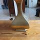 Bronze lamp and dark brown fabric shade