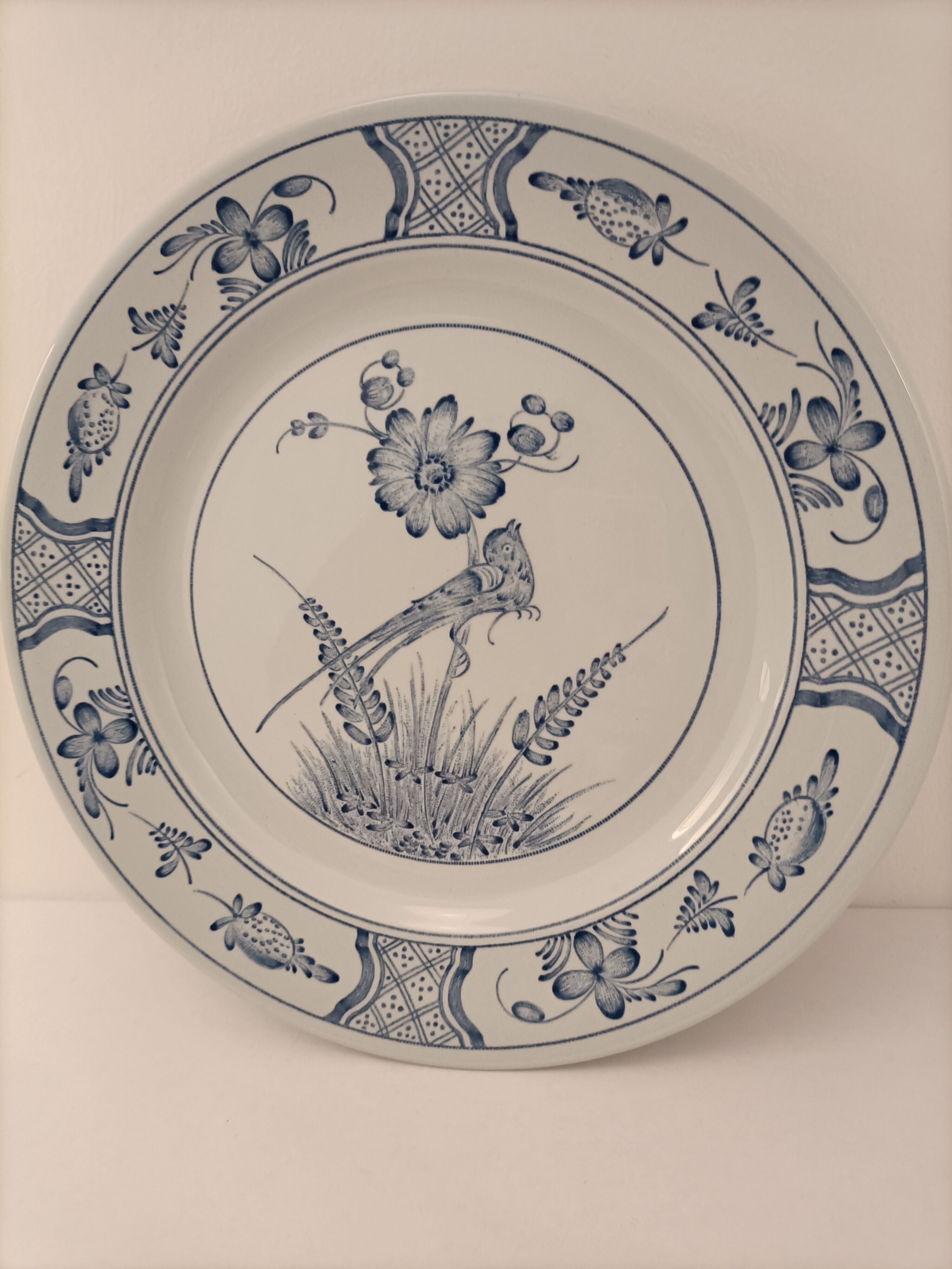 Dish blue bird fagel bla rorstrand pottery sweden christmas