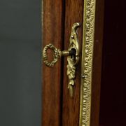 Small mahogany display cabinet, Louis XV to Louis XVI transition style – early 20th century.
