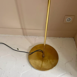 Vintage modernist floor lamp Saint Germain Lumière, brass, France 1980
