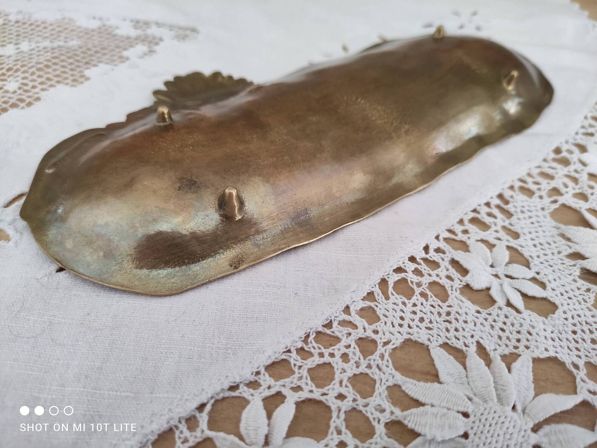 Vide-poches en laiton massif art nouveau