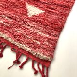 Moroccan Berber carpet Boujaad red and ecru 2,41 x 1.35 m