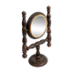 Vintage pivoting mirror to place, carved wood, rustic folk art decor.