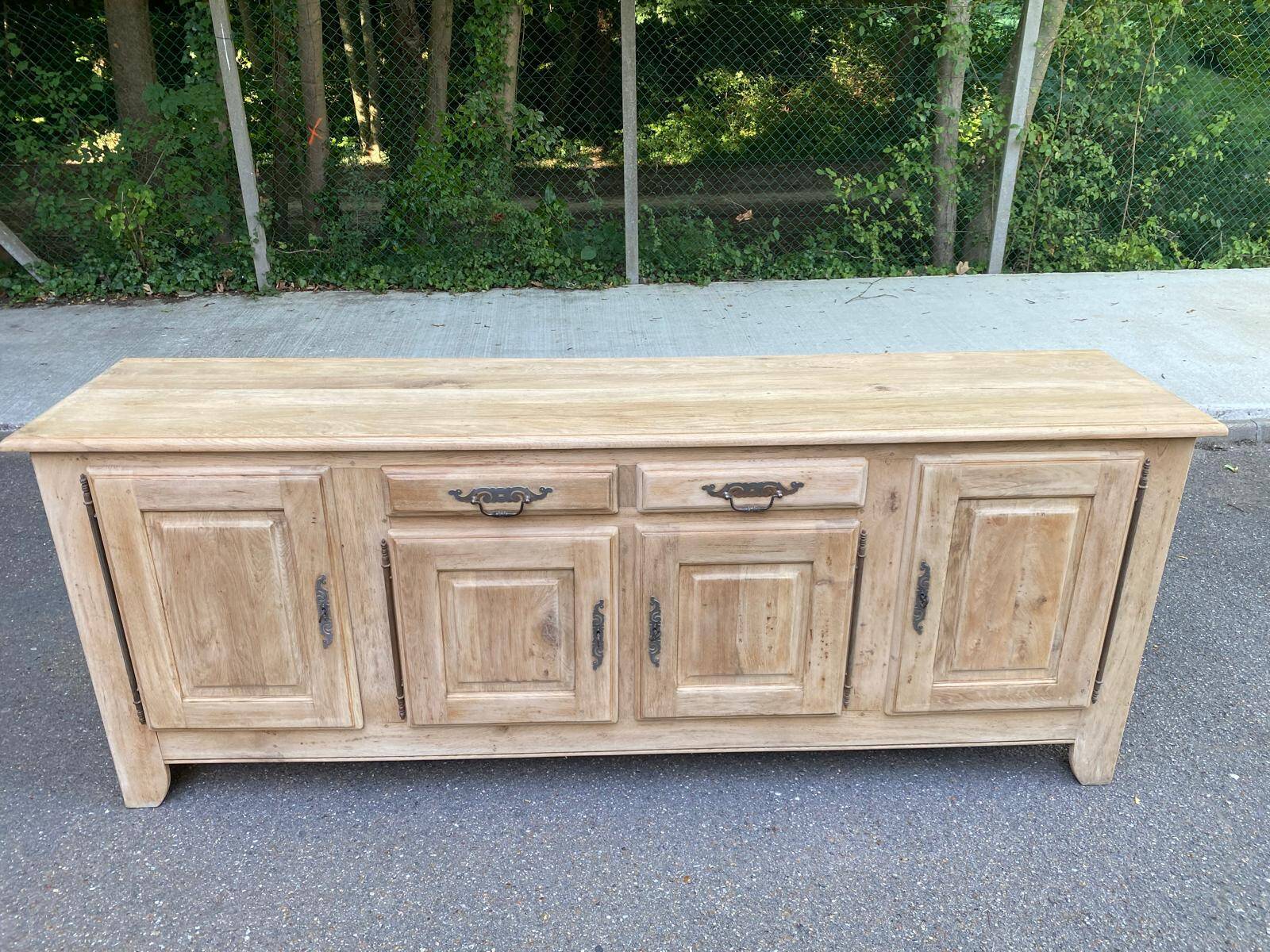 Vintage sideboard in solid oak from France, 20th century, 250cm