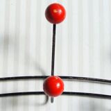 Wall coat rack with 6 colored wooden balls