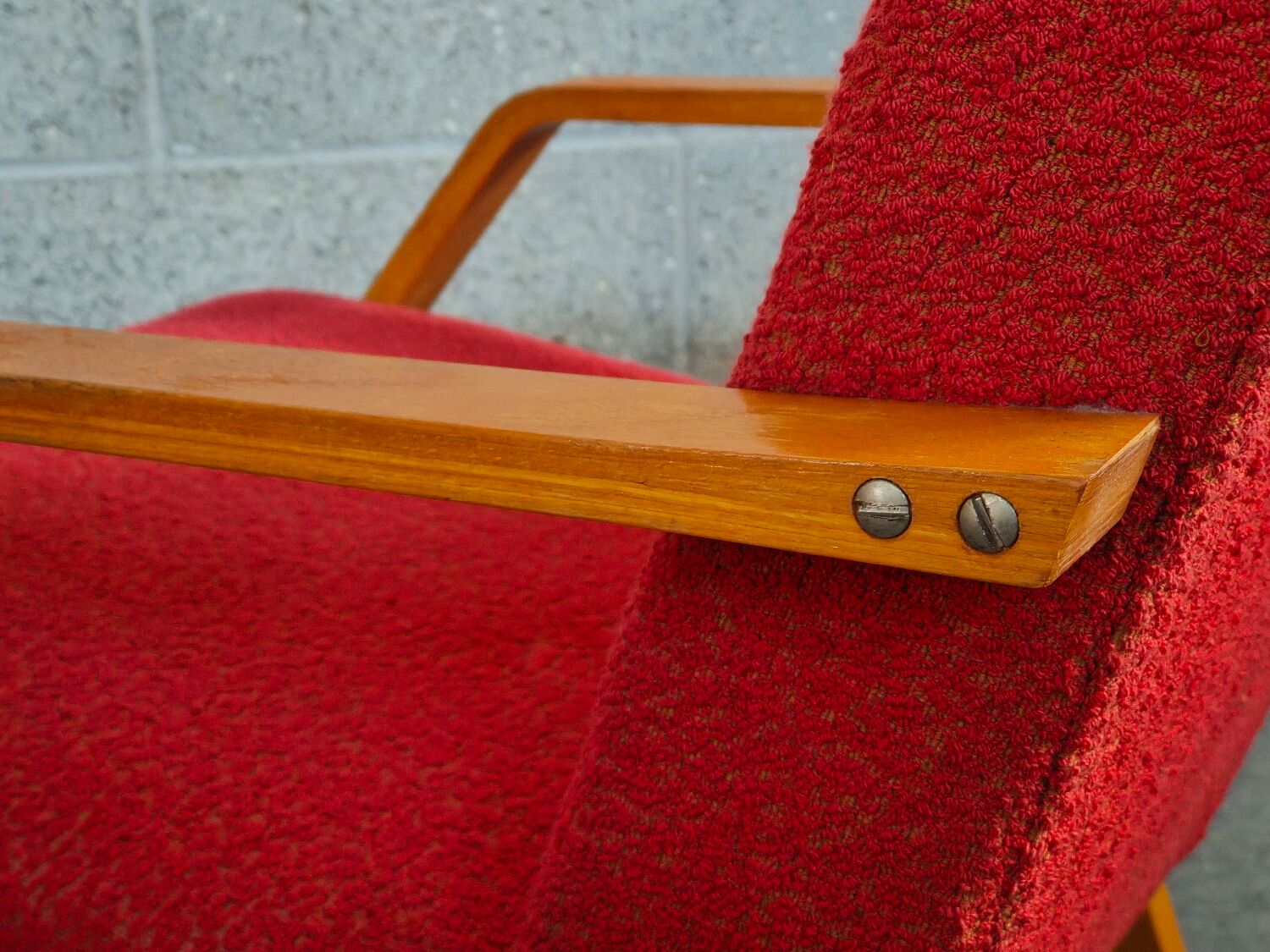 Pair of armchairs red Mier Topolcany 1960