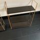 Pair shelves vintage 1960 string chocolate gold - 144 x 58 cm