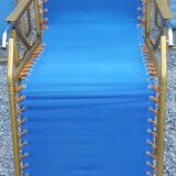 Set of 3 vintage lafuma sun loungers canvas and tubes + table