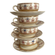 Tea cups and saucers in Sarreguemines ironstone "Derby"