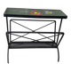 Side table with magazine rack and shelf