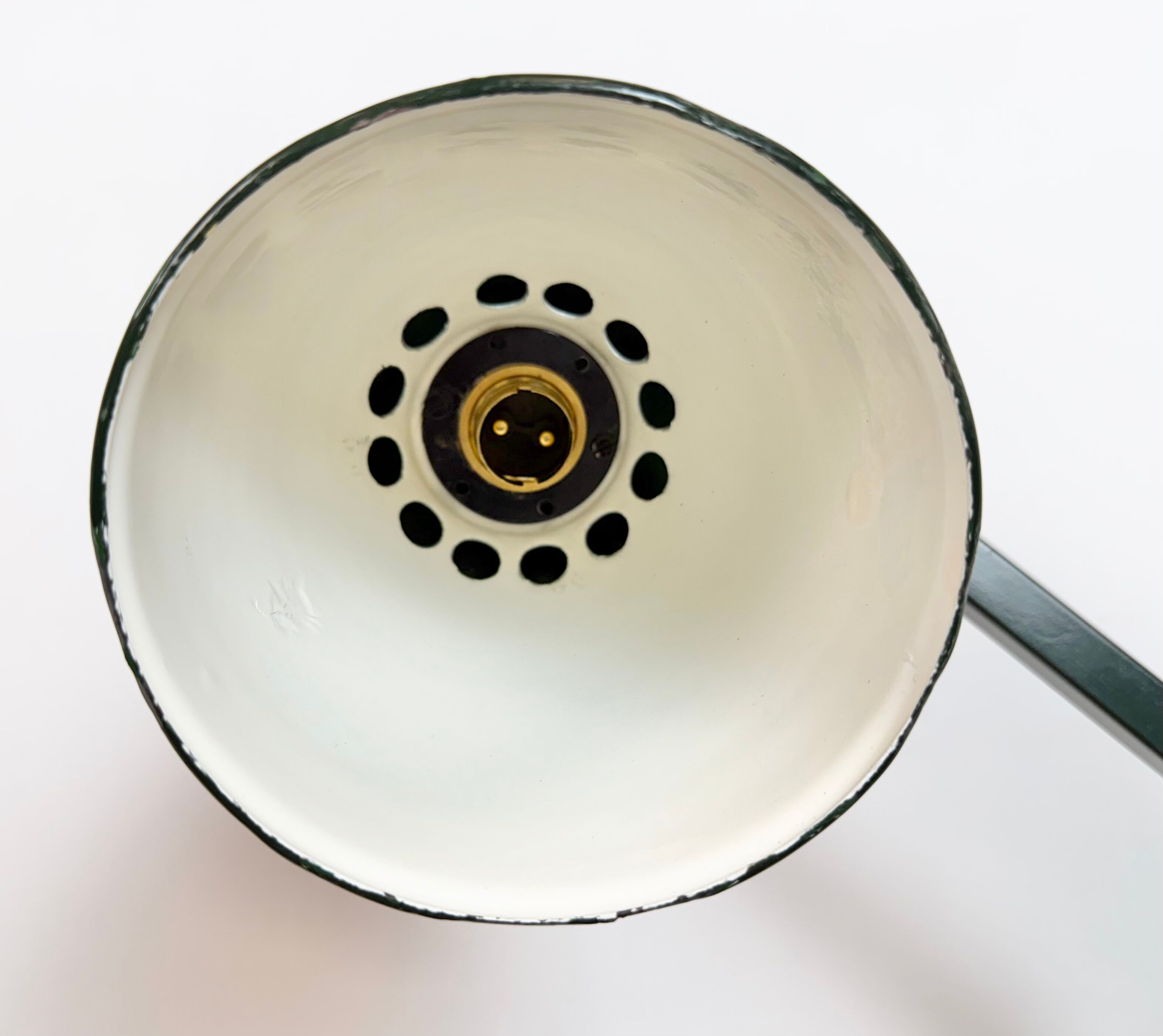 Industrial Green Enamel Adjustable Table Lamp, 1960s