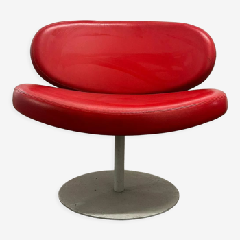 Fauteuil Sunset de Christophe Pillet édité par Capellini en cuir rouge