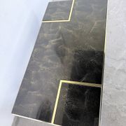 "Rizzo" lacquered and brass coffee-bar table from the 1970s.
