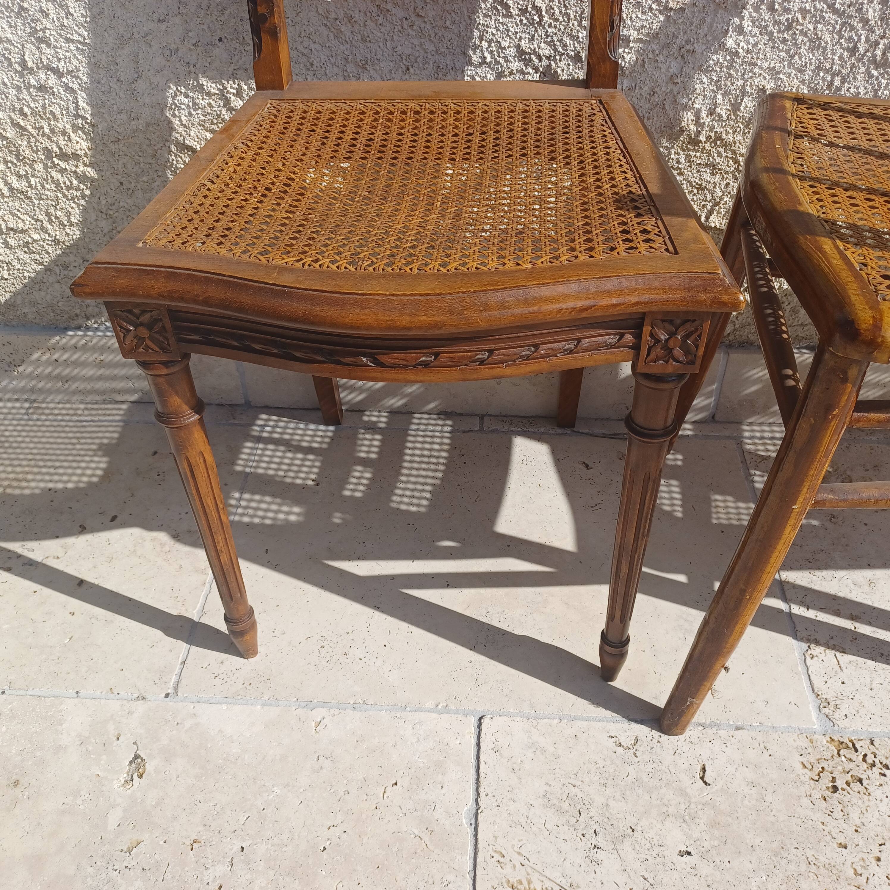 Vintage caned chairs