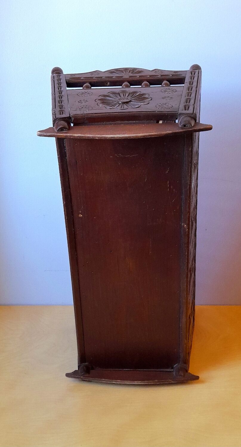 Carved wooden dolls cradle 1900