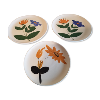 Lot de 3 assiettes poterie du Marais