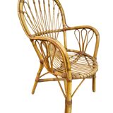 Set of 2 rattan armchairs from the 60s