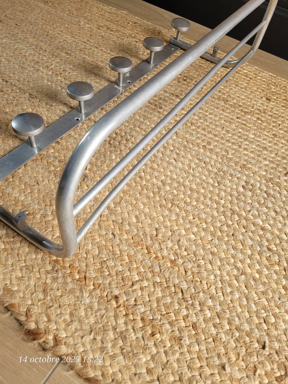 Vintage aluminum coat rack (6 hooks)
