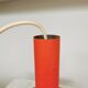 Vintage Orange Chrome Pendant Light: 1970s Space Age Lamp