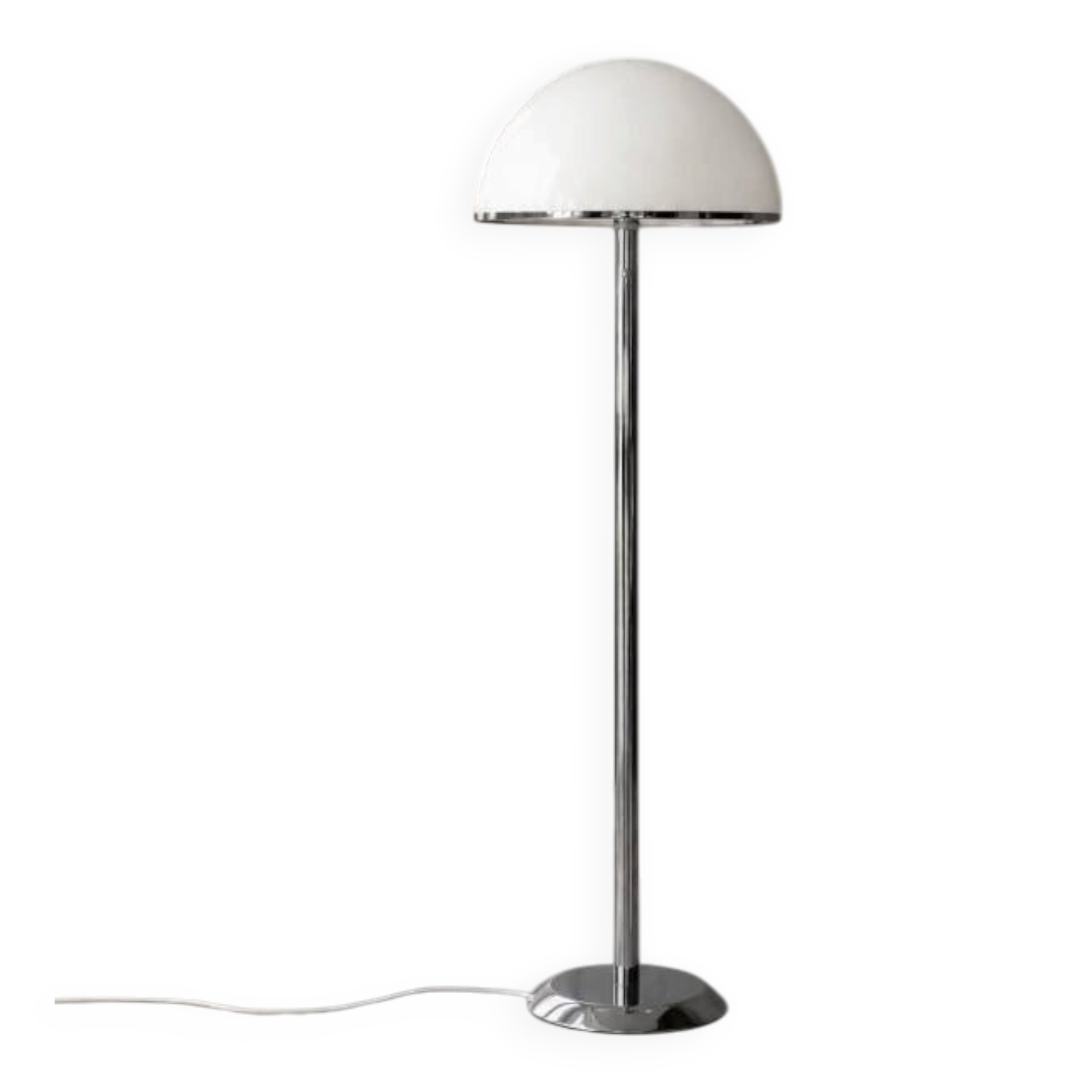 Vintage Swedish Chrome & White Acrylic Floor Lamp from Nybro Armaturfabrik