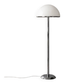 Lampe de sol vintage en chrome suédois et acrylique blanc de Nybro Armaturfabrik