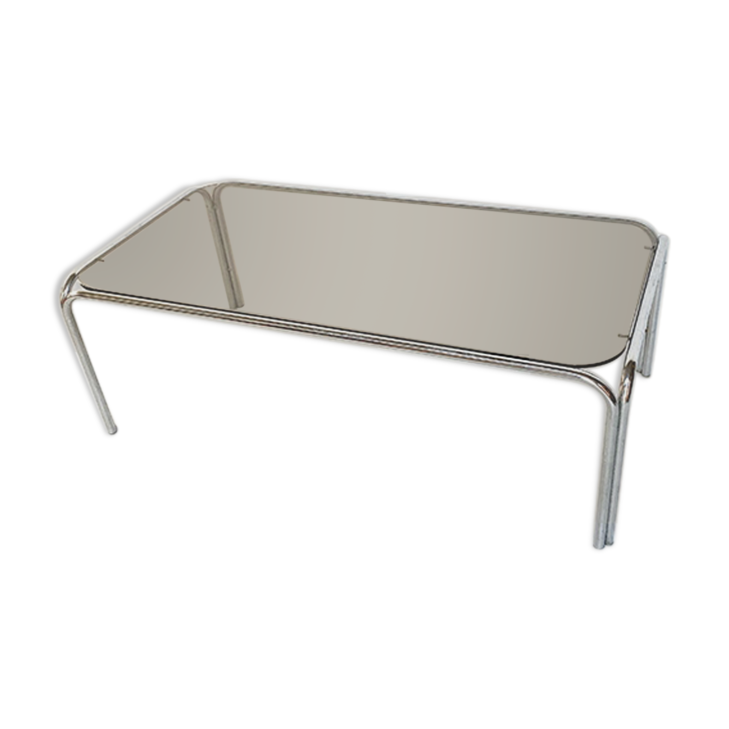 Glass and metal table from the 60s