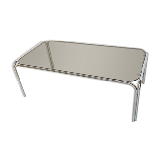 Glass and metal table from the 60s