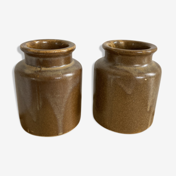 Pair of sandstone pots