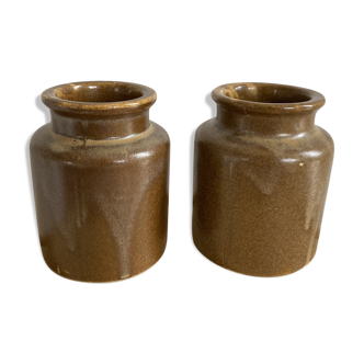 Pair of sandstone pots